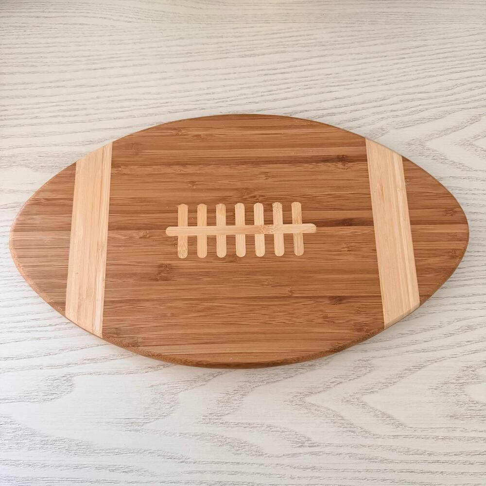 Toscana Wood Football Charcuterie Cutting Board NEW